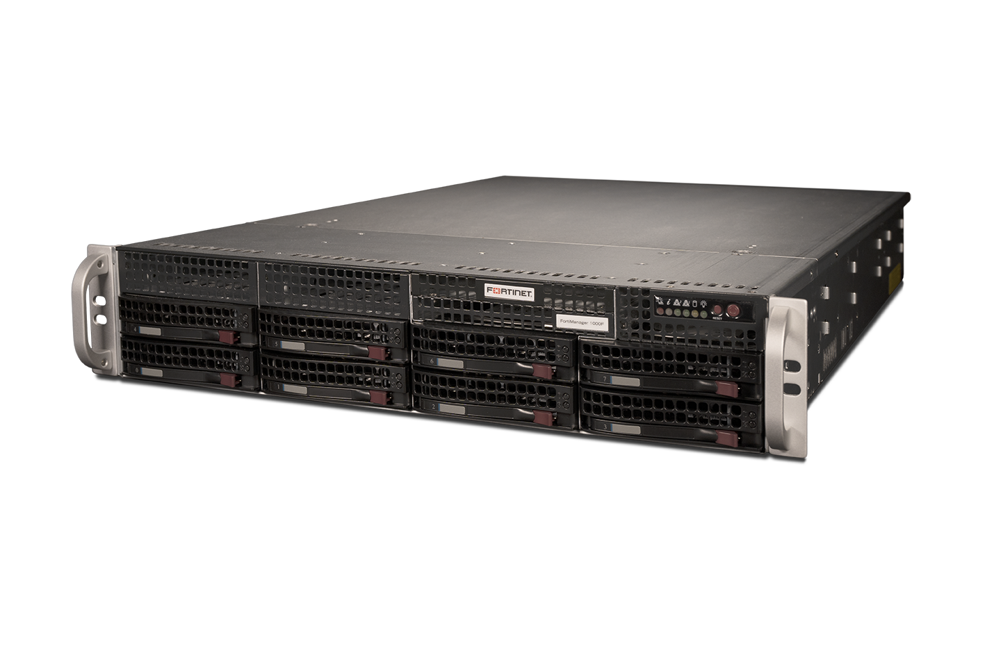Fortinet FMG-1000F-USG rack server with black silver chassis and Fortinet label