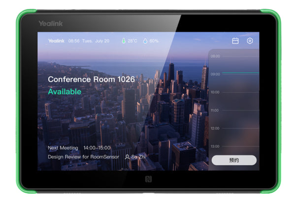 Yealink ROOMPANEL | 8" LCD, 1280x800, Wi-Fi 5, Bluetooth, Room Management Display