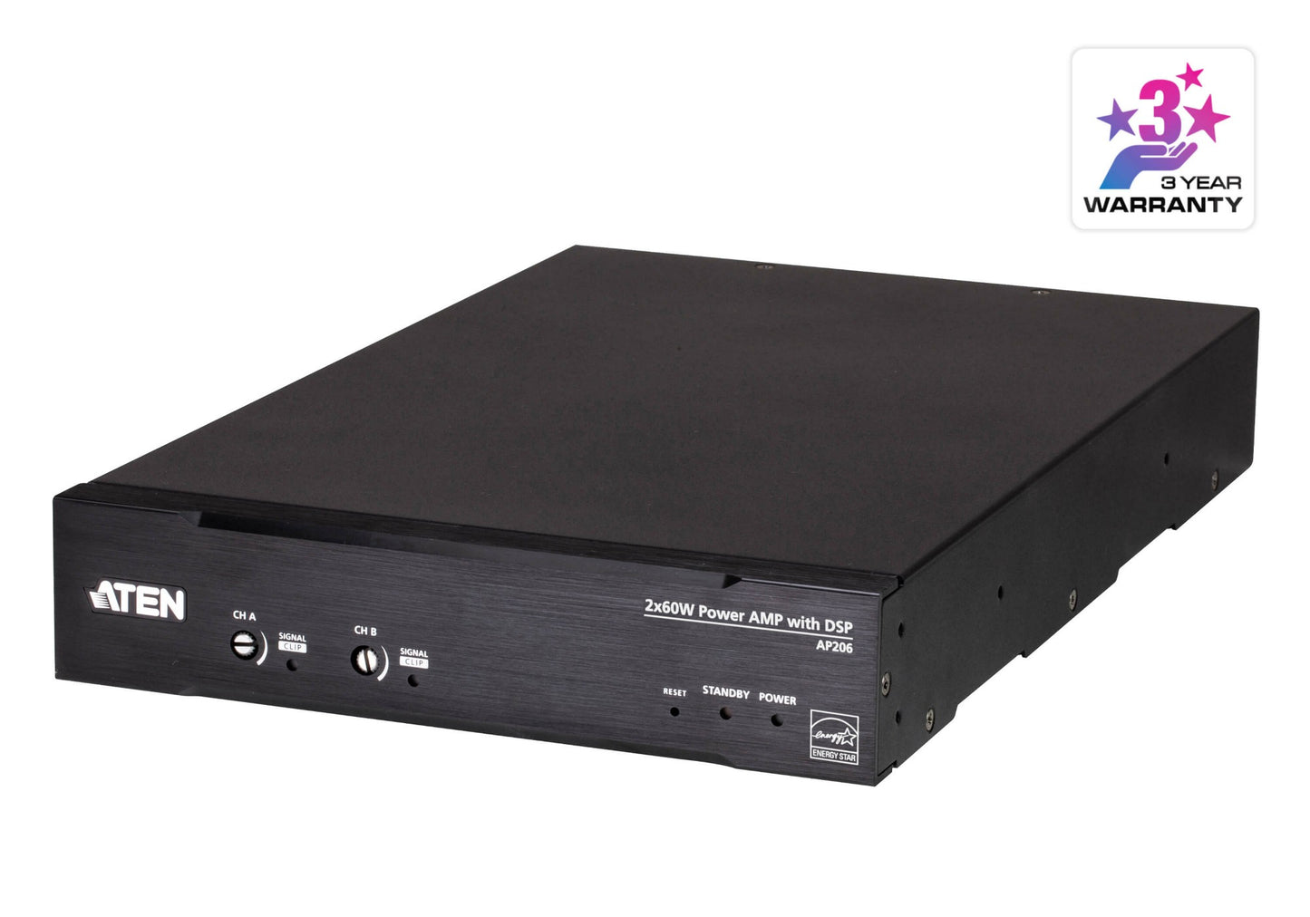 ATEN AP206-AT-U | AP206 2 x 60W DSP Power Amplifier | Dual-channel, Black