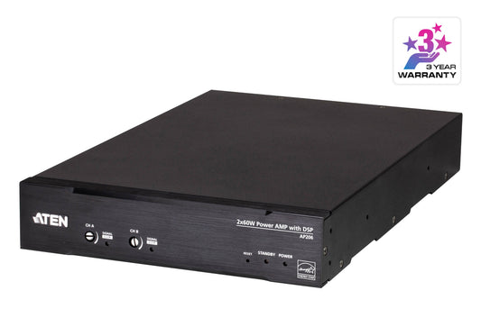 ATEN AP206-AT-U | AP206 2 x 60W DSP Power Amplifier | Dual-channel, Black