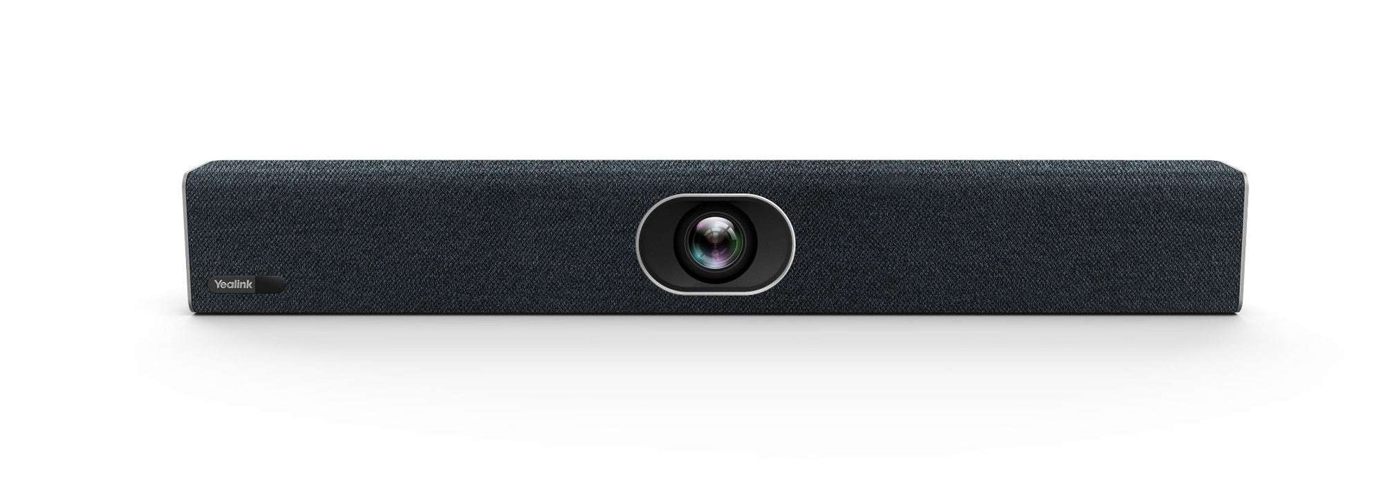Yealink UVC40 4K USB video bar camera with Vonage logo and privacy shutter