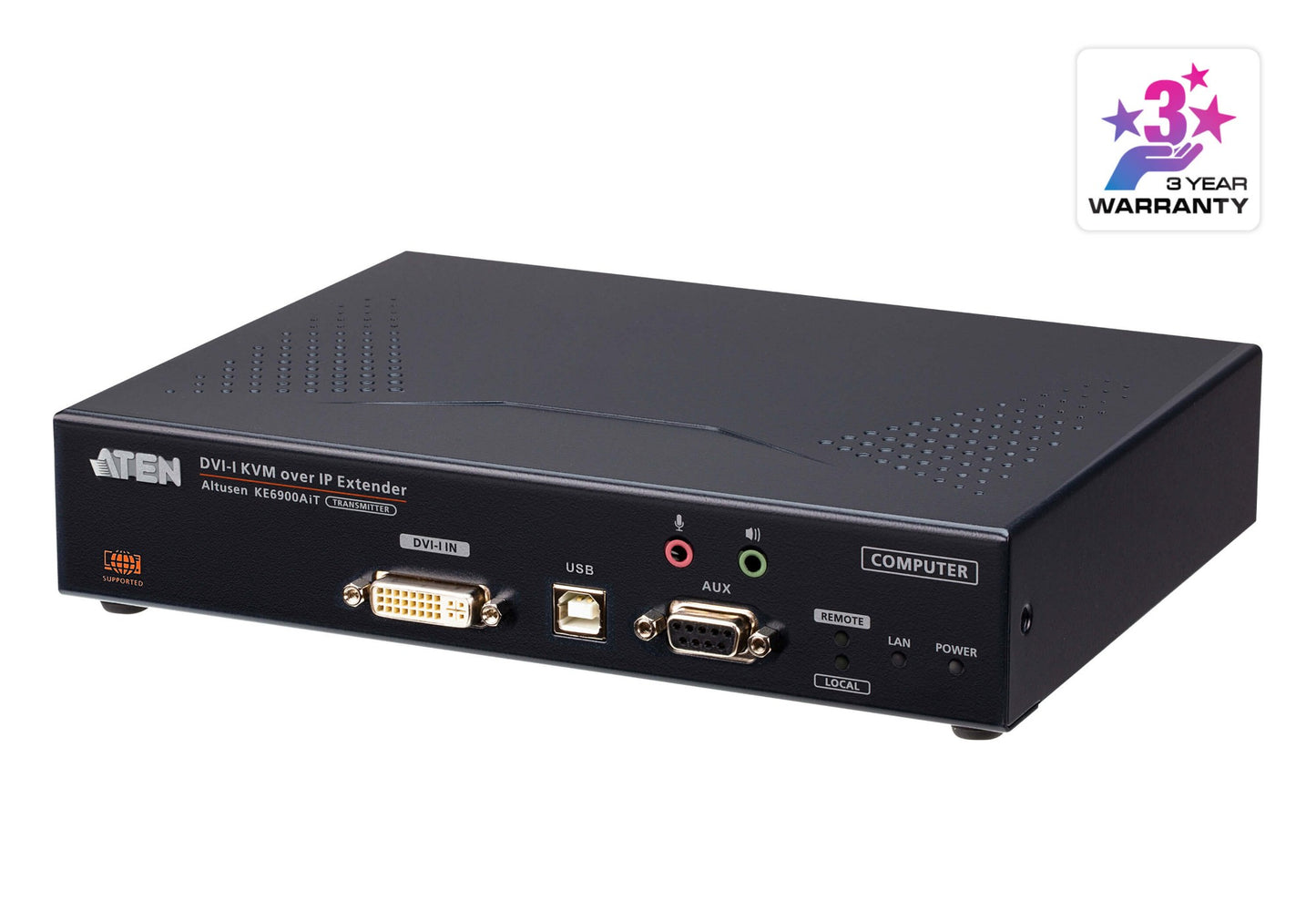 ATEN KE6900AiT-AX-U | KE6900AiT-AX KVM over IP Transmitter, DVI-I Single Display, Failover, Software Decoder Ready