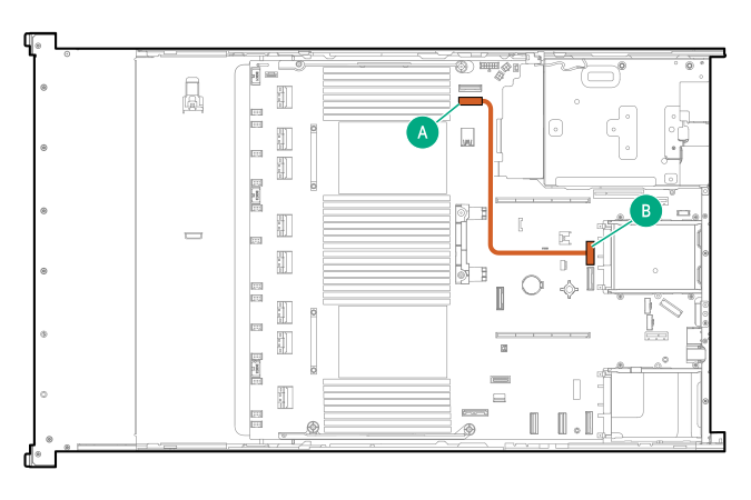 Orange cable in HPE P48830-B21 ProLiant DL3xx Gen11 server rack