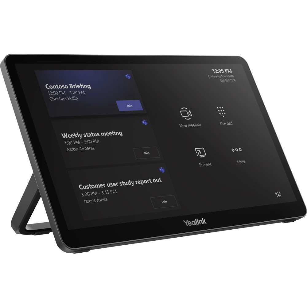 Yealink Mtouch-Plus-MB black conference tablet with touchscreen meeting schedules