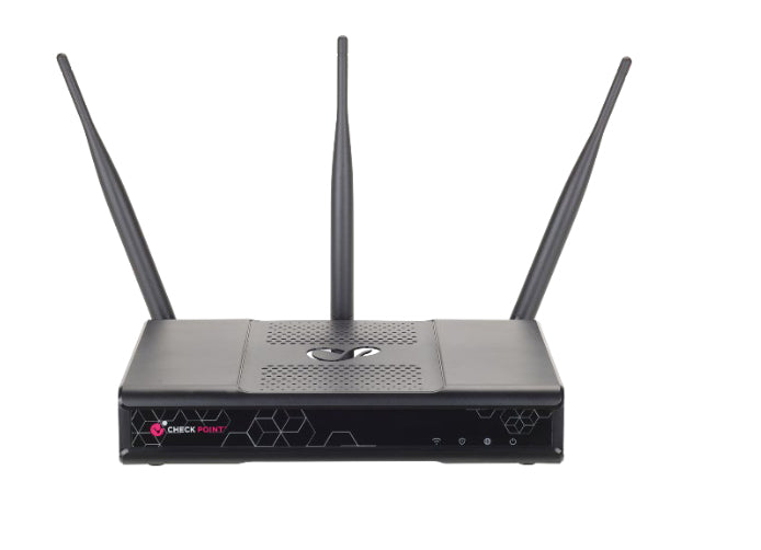 Check Point CPAP-SG1535W-SNBT-AU black router with 3 antennas and hexagonal design