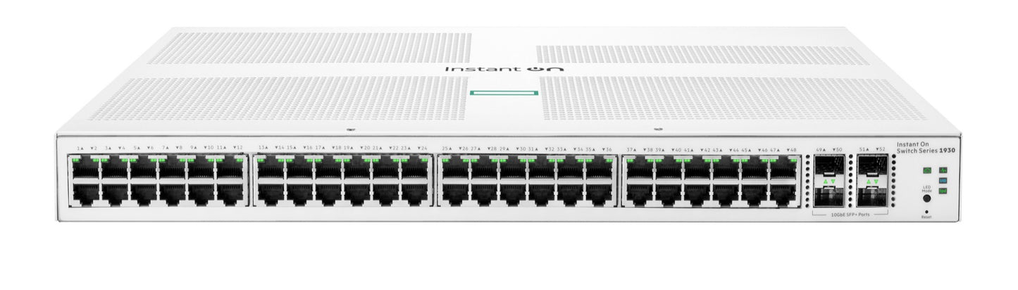 Aruba Instant On JL685A | 48G 4SFP/SFP+ Managed Switch, 1U, Instant On 1930 Series