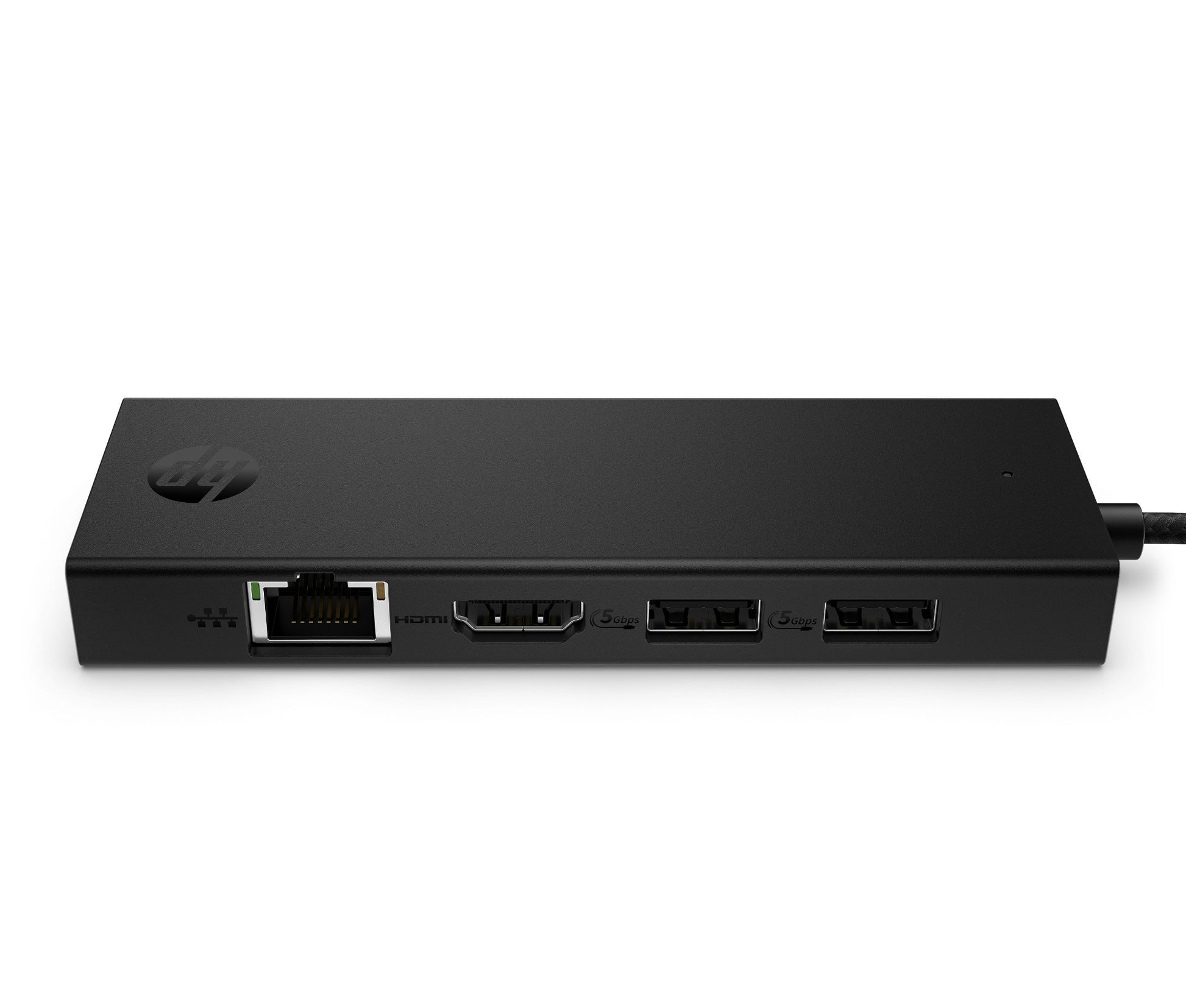Black hp br1u0ut portable 5-in-1 usb-c hub with 4k hdmi ethernet and two usb-a ports for expanded connectivity