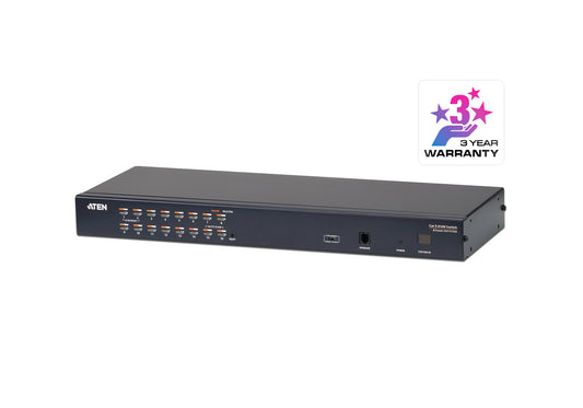 ATEN KH1516A-AX-U | KH1516A | 16-Port Cat 5e/6 KVM Switch, Single Console, Daisy-Chain to 512, Rackmount