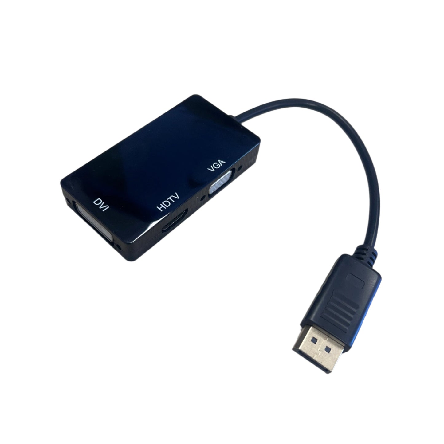 DisplayPort Male to VGA / DVI / HDMI Adaptor - 3-in-1 Display Converter for Monitors & Projectors