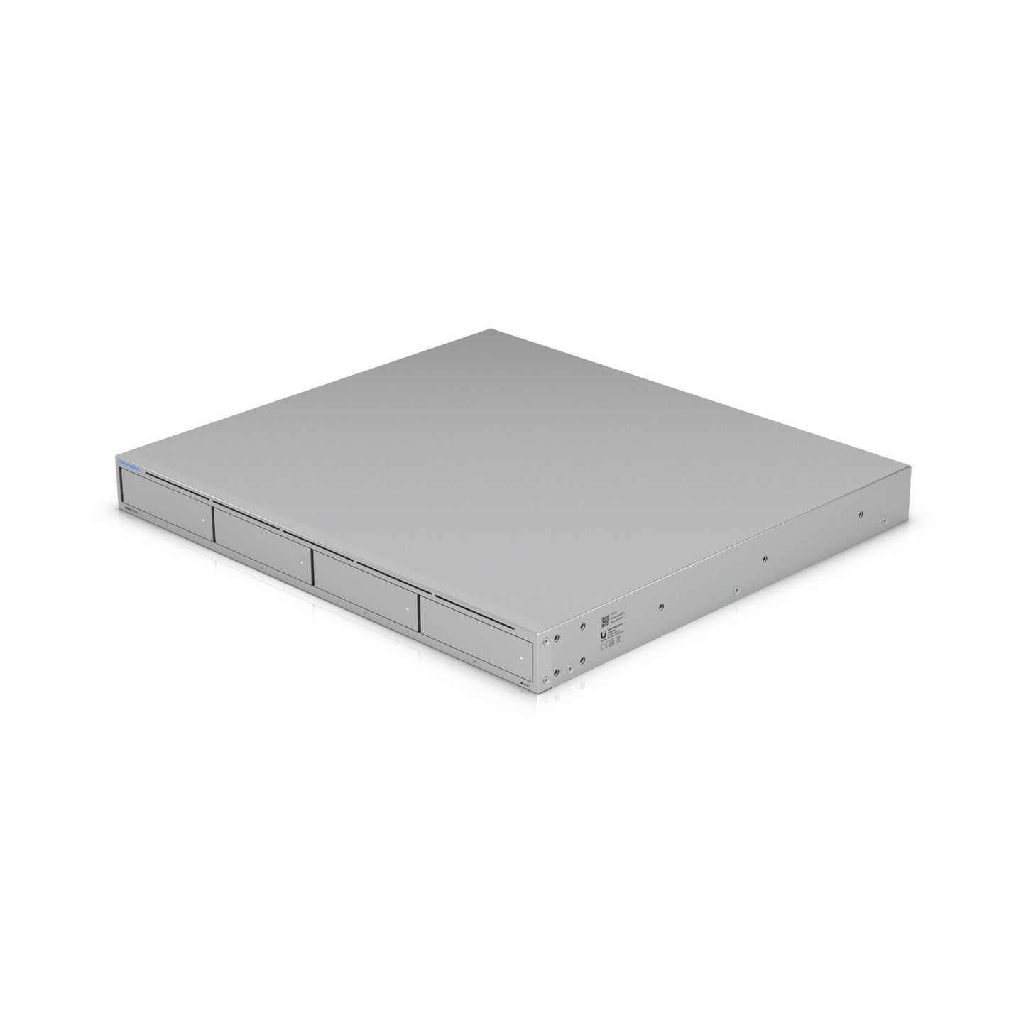 Silver metal 4-bay server rack for ubiquiti unifi nas pro 1u rackmount storage with 16 gb memory and arm cortex-a57