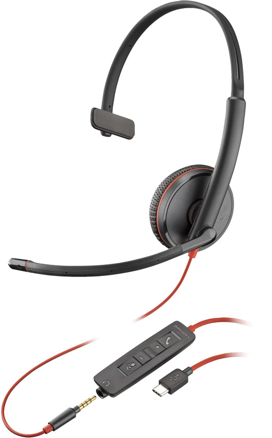 Poly 80S05A6 | Blackwire C3215 Monaural Headset with Carry Case