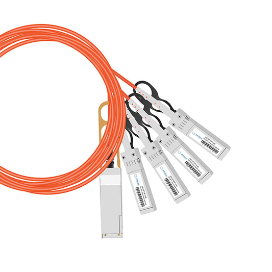 JNP-QSFP-AOCBO-xM-BCC | Juniper Compatible 40GB QSFP to 4 x 10GB SFP+ Active Optical Breakout Cable | 1M to 10M