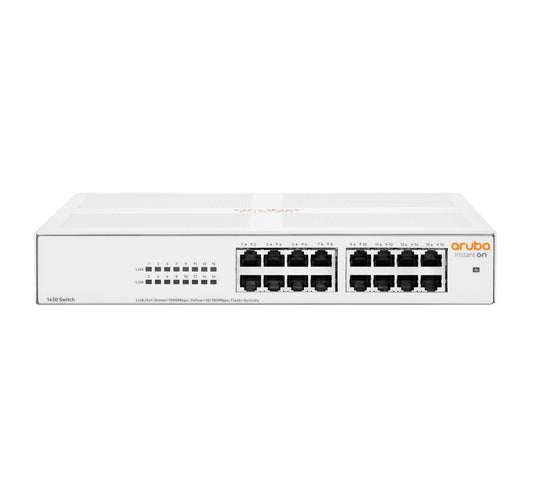 HPE R8R47A#ABG | Aruba Instant On 1430 16G Unmanaged L2 Switch, 16 x 1GbE Ports