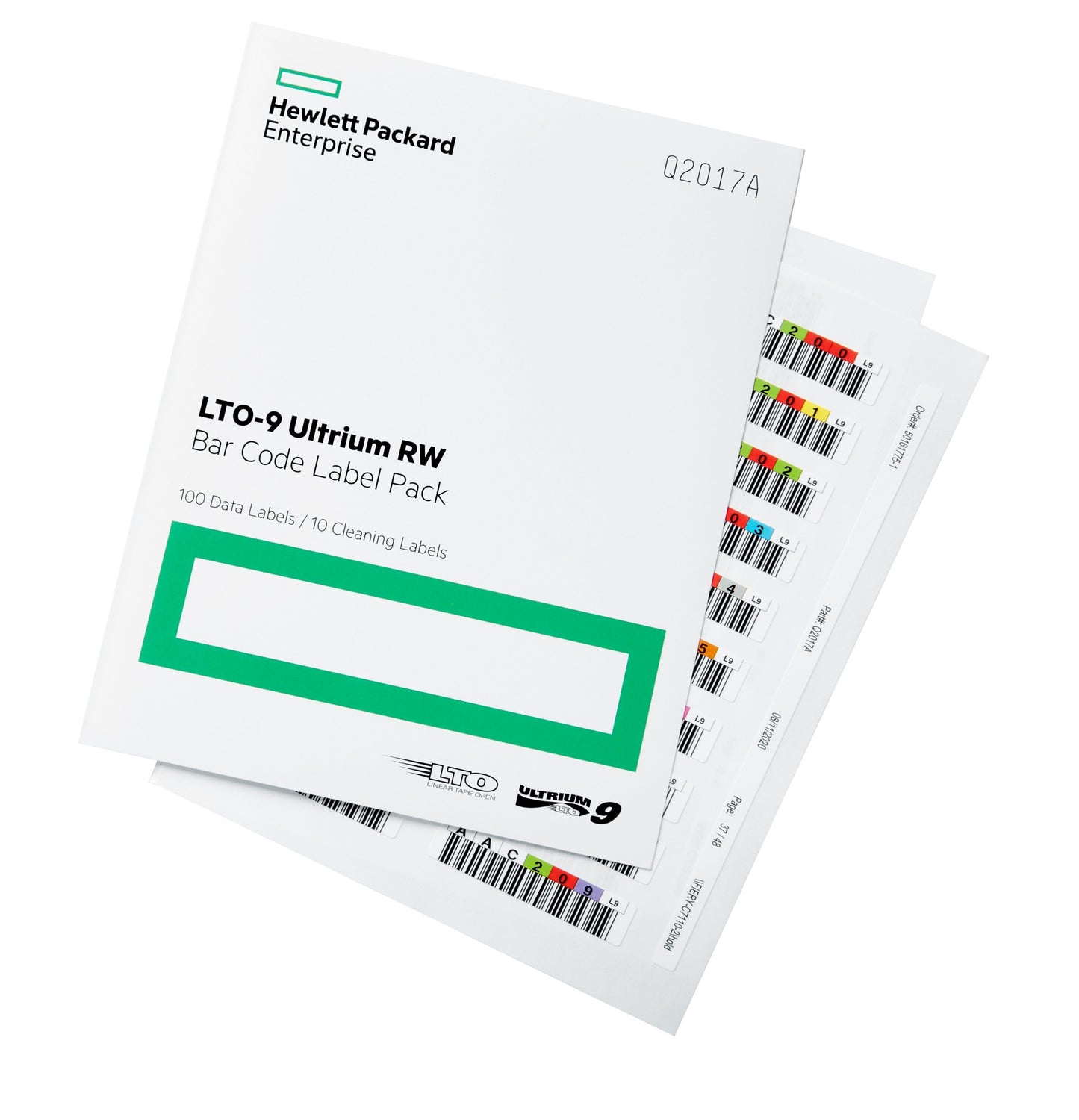 HPE Q2017A | LTO-9 Ultrium RW Bar Code Label Pack - Pre-printed, Library-ready