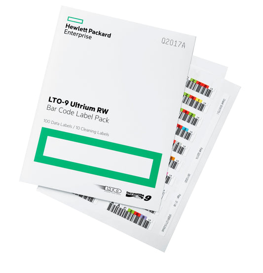 HPE Q2017A | LTO-9 Ultrium RW Bar Code Label Pack - Pre-printed, Library-ready