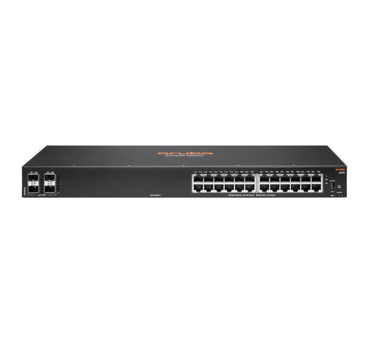 Aruba R8N88A#ABG | Aruba 6000 24G 4SFP Managed L3 Switch, 24 x 1GbE Ports, 4 x SFP Uplinks, 1U