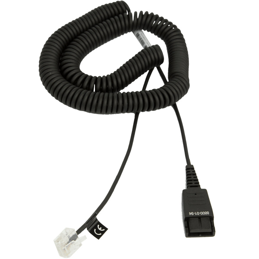 JABRA 8800-01-94 | Headphone/Headset Accessory Cable, QD to RJ45, Coiled, 0.5-2m