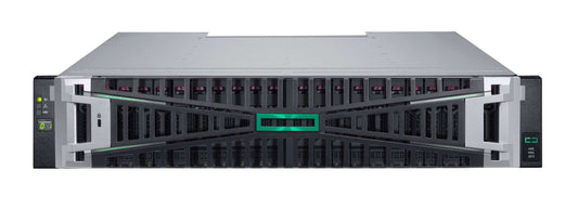 HPE S3T81A MSA 2072 SFF FC SAN storage array with silver black rack and green accent