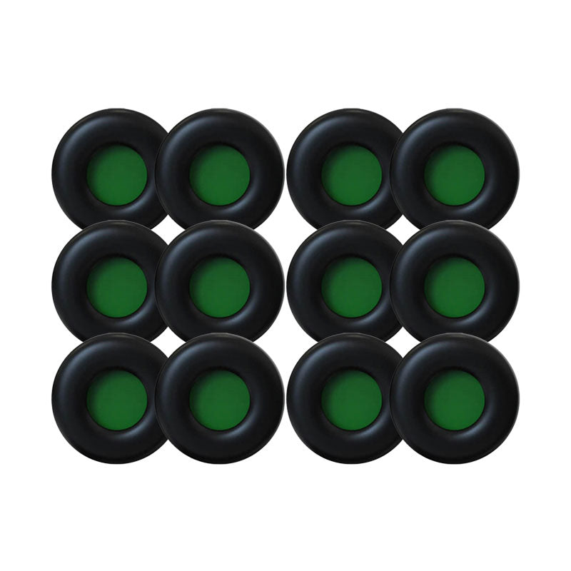 Yealink leather ear cushions WH62 WH66 12-pack black rubber with green rings