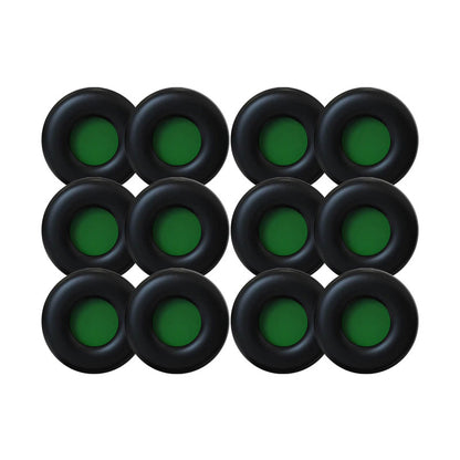 Yealink leather ear cushions WH62 WH66 12-pack black rubber with green rings