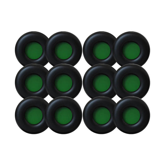Yealink leather ear cushions WH62 WH66 12-pack black rubber with green rings