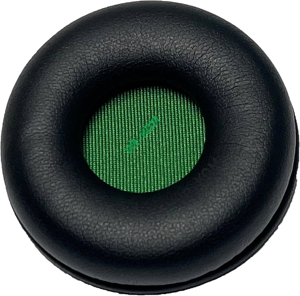 Yealink LEC-WH62/WH66-12PS black leather earpad with green mesh interior