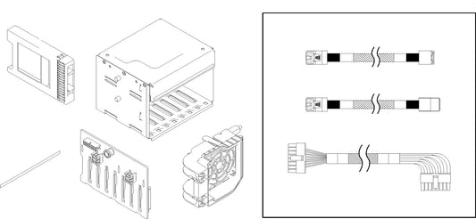 Lenovo 4M17A12788 | ThinkSystem ST250 3.5" SATA/SAS 4-Bay Backplane Kit
