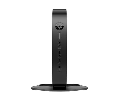 HP 6R0Q0AA Elite t655 black desktop PC with sleek design and side ports