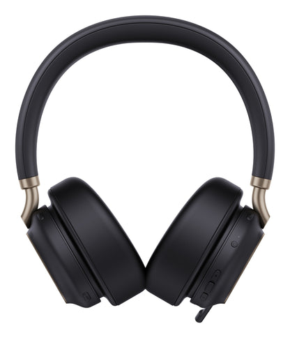 Yealink BH76 Plus UC black wireless noise-cancelling headphones with gold accents