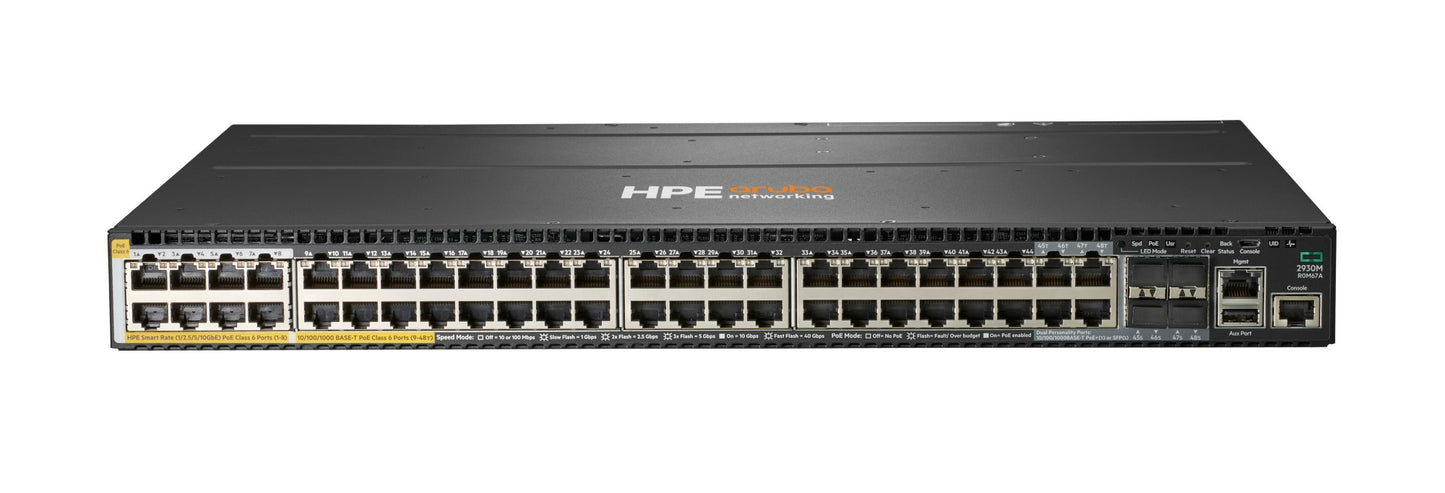 Aruba R0M67A | 2930M Series 8 x Smart Rate PoE Class 6 Ports, 1-Slot Switch