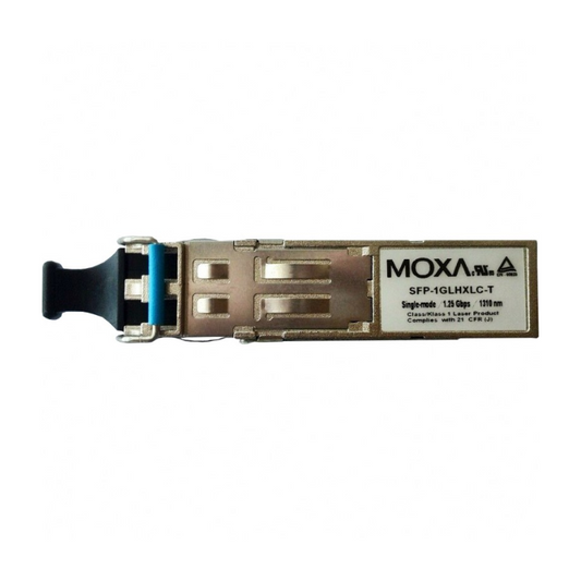 Moxa SFP-1GLHXLC-T | 1-Port 1000BaseLHX Gigabit Ethernet SFP Module, LC Connector, 40 km Range, -40 to 85Ã‚°C Operating Temp