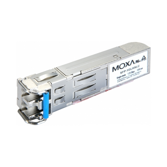 Moxa SFP-1GLHXLC | 1-Port 1000BaseLHX Gigabit Ethernet SFP Module, LC Connector, 40 km Range, 0-60Ã‚°C Operating Temp
