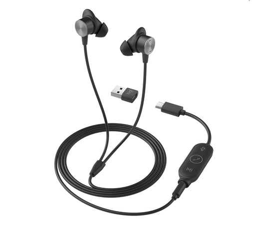 LOGITECH 981-001095 | Zone Wired Earbuds, USB-C, Noise-Cancelling Mic