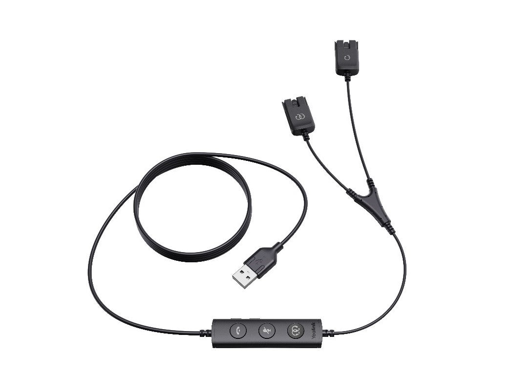 Yealink USB/QD-TRAINER-CABLE-1PCS | Y Cable for YHS Series Headsets, USB/QD Dual Connection