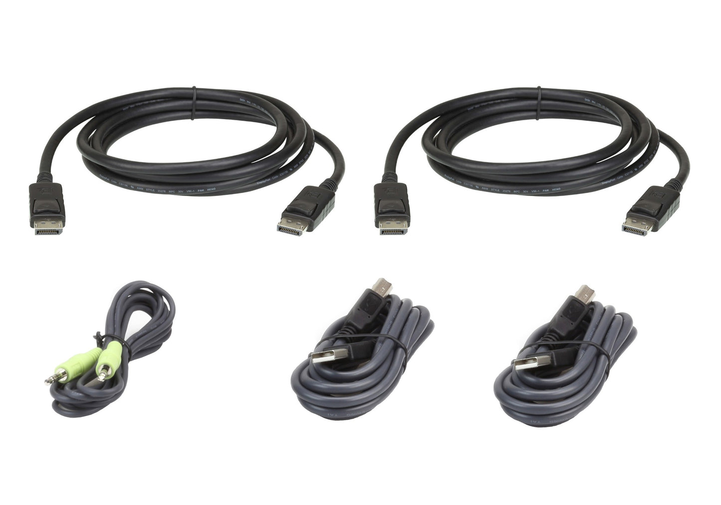 ATEN 2L-7D02UDPX5 | 2L Series Dual-Display Secure KVM Cable Kit, 1.8m (2 x DP + USB-A)