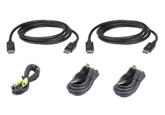 ATEN 2L-7D02UDPX5 | 2L Series Dual-Display Secure KVM Cable Kit, 1.8m (2 x DP + USB-A)