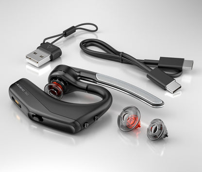 Poly Voyager Legend 30 wireless Bluetooth headset, black silver ergonomic design