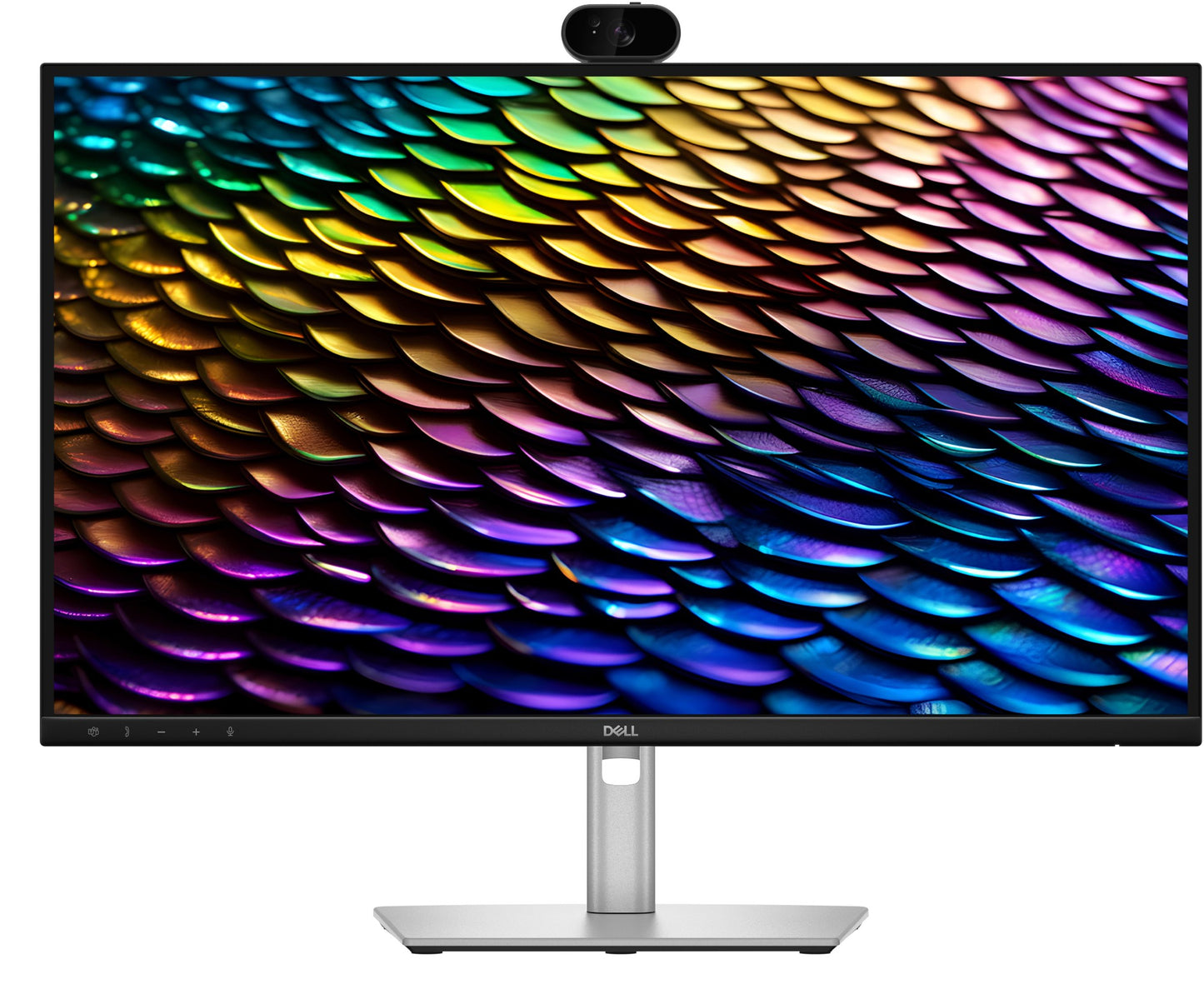 Silver dell p2726deb pro p 27in qhd ips conferencing monitor with sleek minimalist design and integrated webcam