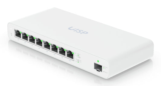 Ubiquiti UISP-S | UISP Managed L2 8 x 1GbE PoE Ports, 27V Passive PoE, Fanless