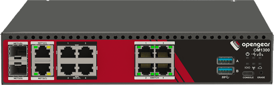 OPENGEAR OM1304-4E | 4-Port RS232 Operations Manager, 4x GbE, 2x SFP, ARM Quad-Core, 1 Yr Foundation Support