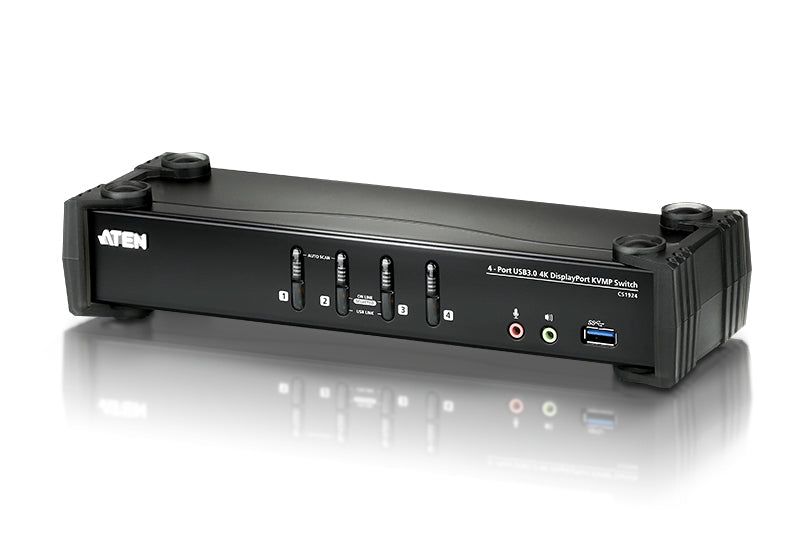 ATEN CS1924-AT-U | CS1924 4-Port DisplayPort KVMP Switch, 4K 60Hz, 2 x USB 3.0, Audio