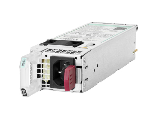 Silver HPE P67244-B21 m-crps 1500W titanium hot-plug server power supply with red IEC connector and white handle
