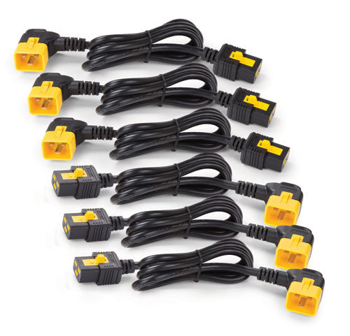 APC AP8716R | NetShelter Power Cord Kit 6-Pack, Locking C19 to C20 (90 Degree), 1.8m, Rack Power Distribution