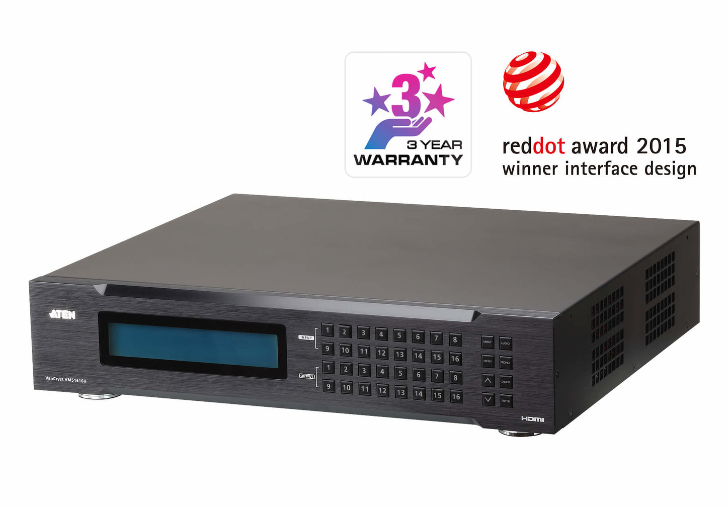 ATEN VM51616H-AT-U | VM51616H 16 x 16 HDMI Matrix Switch with Scaler, Seamless Switching