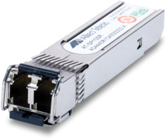 Allied Telesis AT-SP10SR 10GBASE-SR SFP+ transceiver with silver body