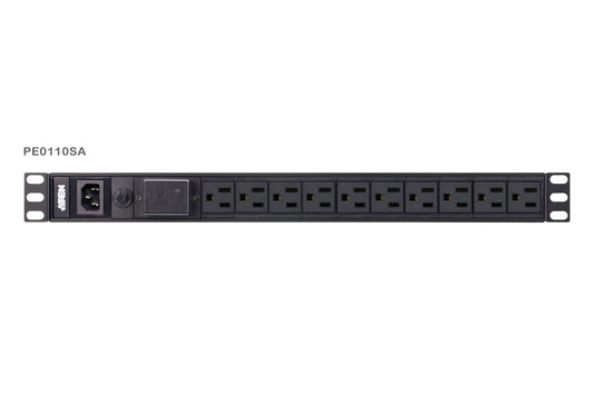ATEN PE0110SG-AT-G | PE0110SG 1U Basic PDU, 10 x IEC C13, 10A, Surge Protection