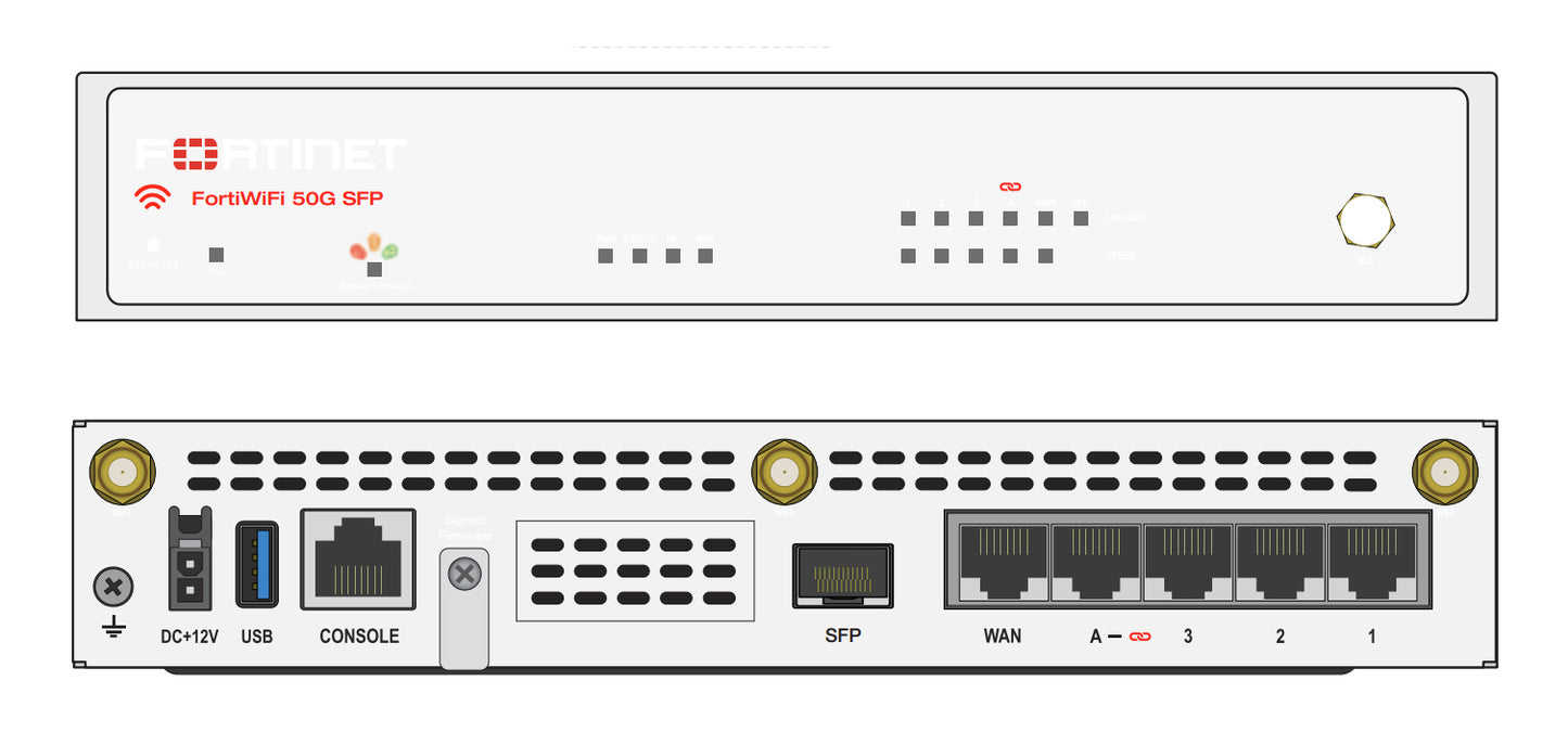 Fortinet FWF-50G-SFP-N | Desktop Firewall, 5 Gbit/s, SFP Interfaces, FortiWiFi 50G-SFP