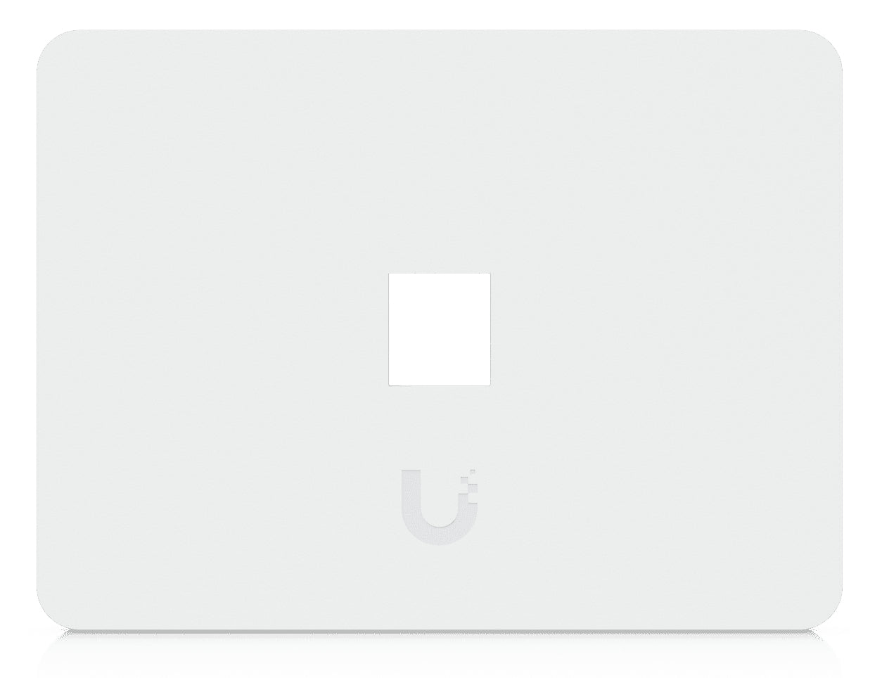 White rectangular uplink wireless access point with square cutout and subtle logo for ubiquiti unifi keystone wall plate
