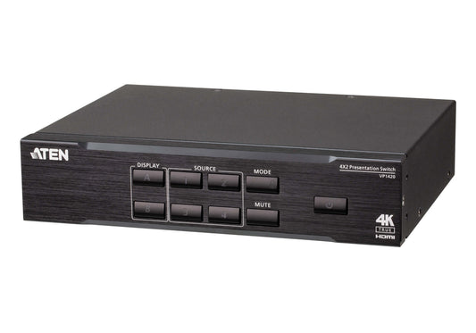 ATEN VP1420-AT-U | VP1420 4x2 4K Presentation Matrix Switch – 4 x HDMI/VGA In, 2 x HDMI Out