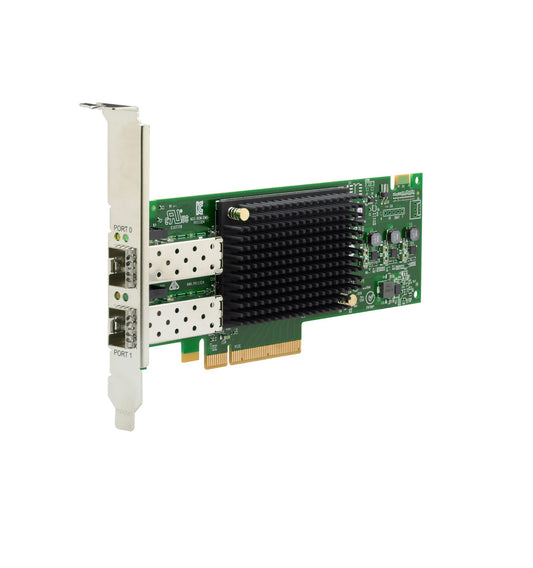 Hpe s4t09a sn1720e green m.2 pcie 4.0 x16 dual port fiber ethernet card with black heat sink and silver bracket